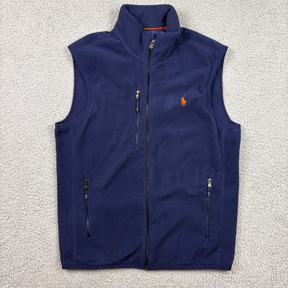 Polo Ralph Lauren Other - Polo Ralph Lauren Vest Mens Small Blue Performance Full-Zip Fleece Embroidered